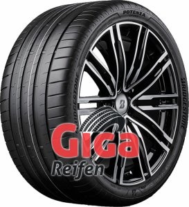 Bridgestone Potenza Sport tire in size 225/40 R18 92Y XL, featuring a sleek black design with rim protection, showcasing a high-performance tread pattern and stylish alloy wheel.