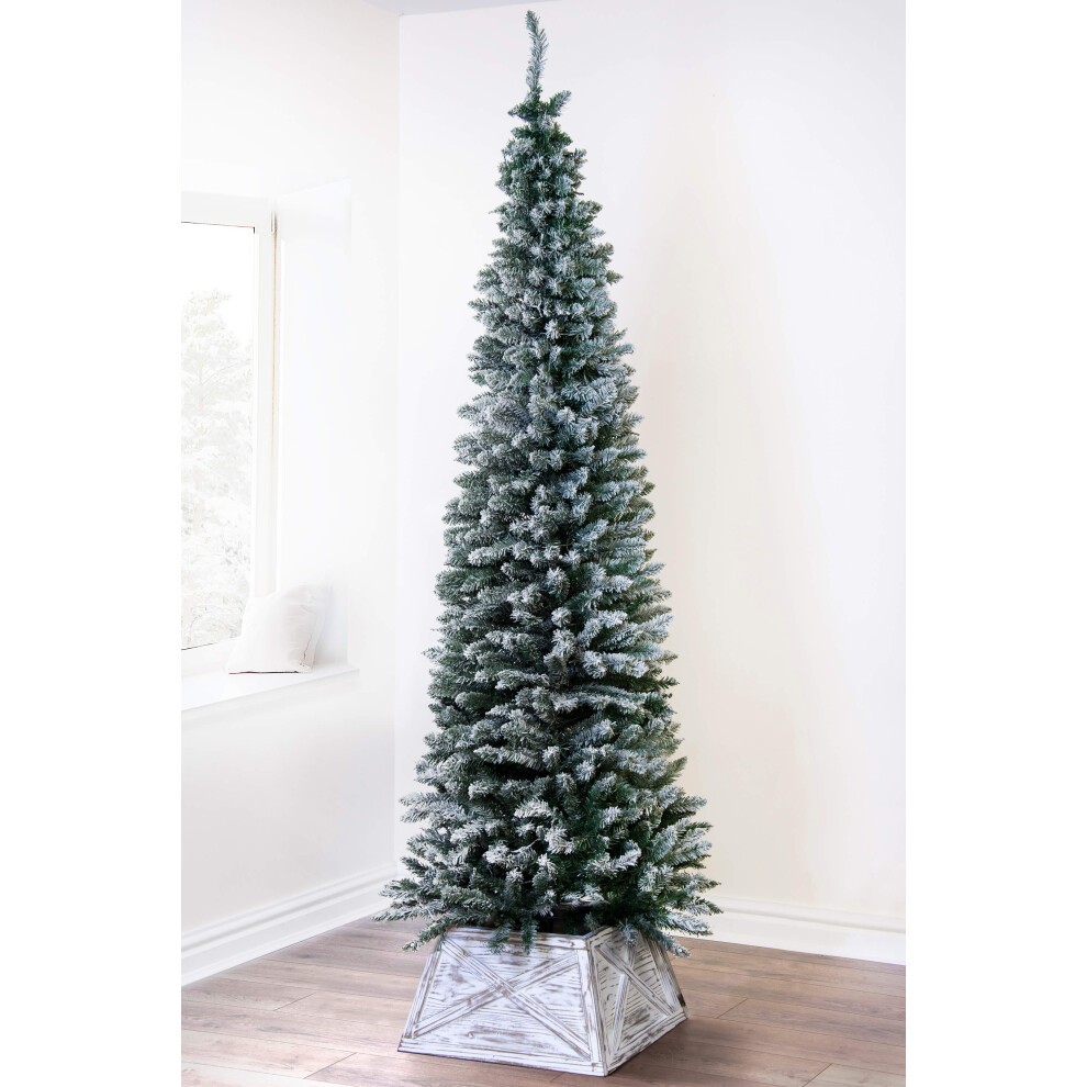 Brushed White & Gold Wooden Christmas Tree Skirt (Fits 4ft-6ft Trees) - image 2