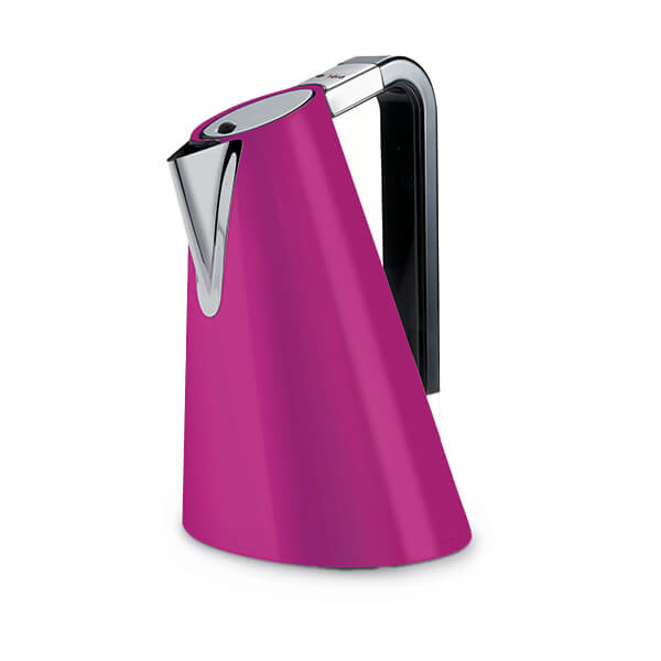 Lilac Bugatti Vera Easy Kettle with a sleek, modern design, featuring a chrome spout and a black handle for easy grip.