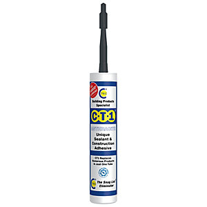 C-Tec CT1 Anthracite TRIBRID® Multi Purpose Sealant & Adhesive in a 290ml tube, featuring a black nozzle and a white body with blue and yellow branding.