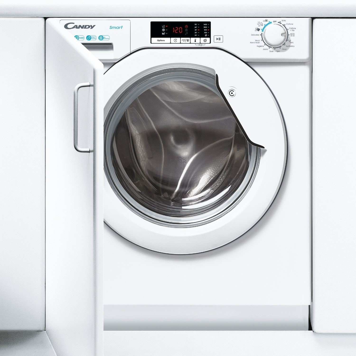 Candy CBW48D2W4 8KG 1400RPM Built in White Washing Machine - image 3