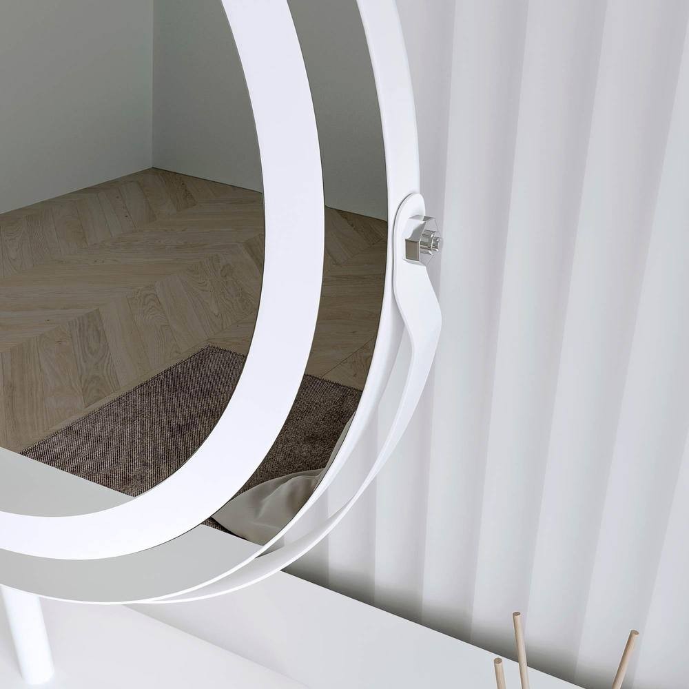 CARME Home Ava White Marble Touch Sensor LED Light Mirror - image 4
