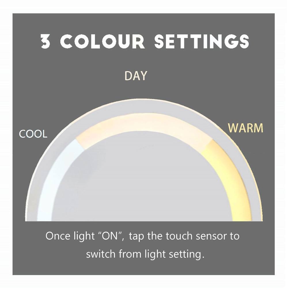 CARME Home Elsie Gold Large LED Touch Sensor Makeup Mirror 55cm - image 2