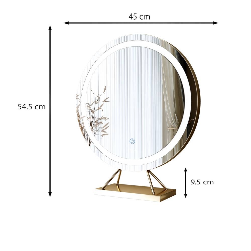 CARME Home Evie Gold Frameless Touch Sensor LED Light Mirror - image 3
