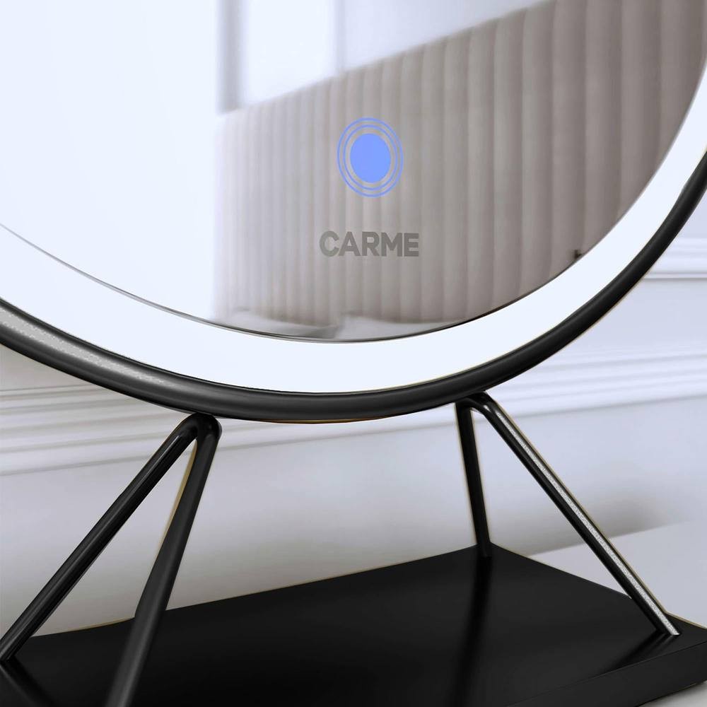 CARME Home Lucia Large Black Frame Touch Sensor LED Makeup Mirror - image 3