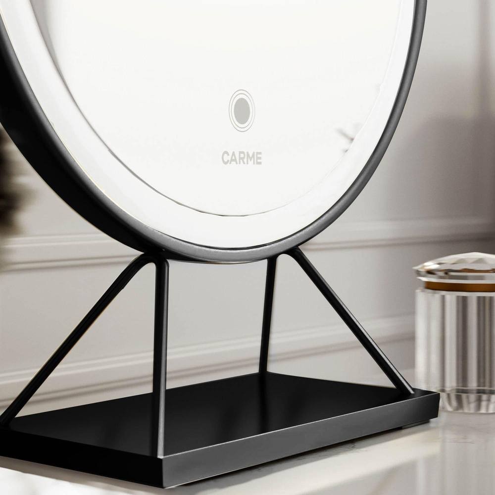 CARME Home Lucia Large Black Frame Touch Sensor LED Makeup Mirror - image 4