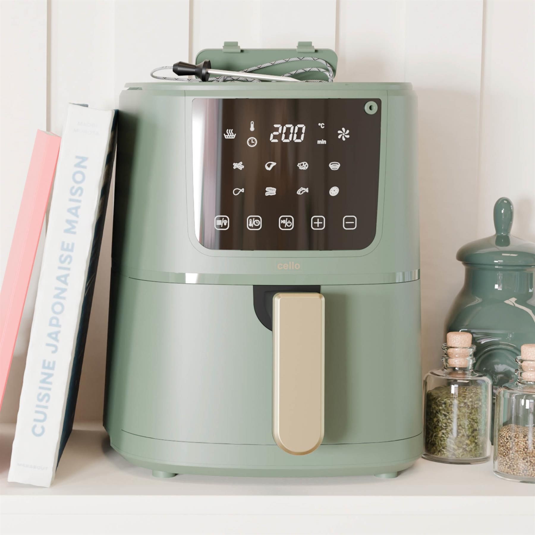 Cello CELLO-AF2599T-GR Green Single Basket Air Fryer - image 4