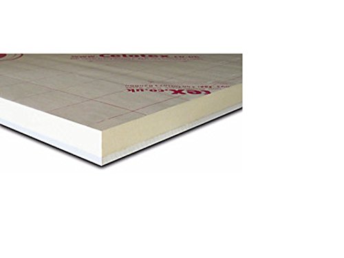 Celotex PIR thermal laminated insulation board in white and light yellow, measuring 2400mm x 1200mm x 40mm, featuring a smooth surface and printed branding.