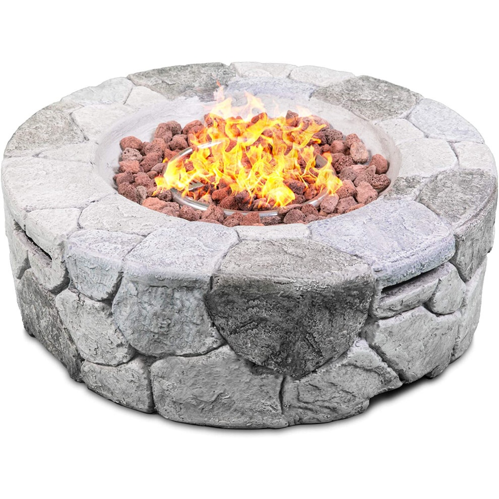 Centurion Supports Fireology Kaluya Grey Lavish Garden Gas Fire Pit with Eco-Stone Finis - image 5