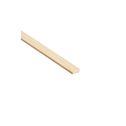 Wedge glass bead made of light pine wood, measuring 19mm x 9mm, featuring a smooth finish and angled edge for decorative applications.