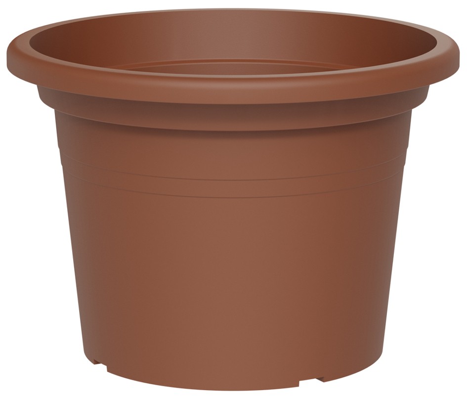 Round plant pot in anthracite color, made of durable plastic, with a diameter of 400 mm and a smooth, rounded rim, ideal for indoor or outdoor use.