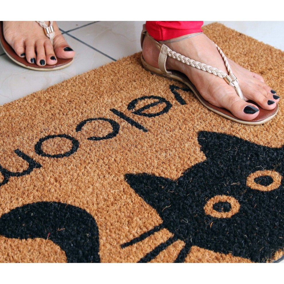 Coco & Coir Meow Welcome Coir Door Mat 45 x 75cm - image 2