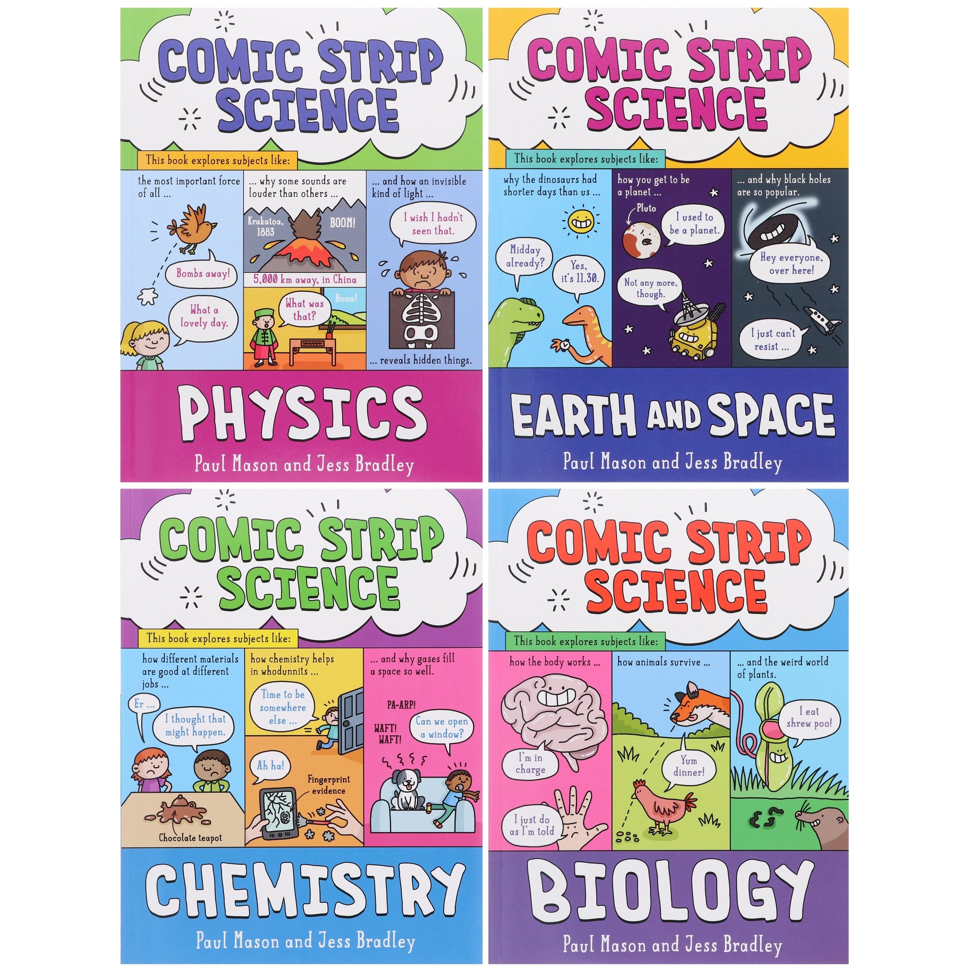 Comic Strip Science Series 4 Books Collection Set By Paul Mason (Biology, Physics, Earth and Space & Chemistry) - image 2