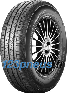 Black rubber tire with a detailed tread pattern, labeled "Continental CrossContact LX Sport," featuring a glossy black alloy wheel with a multi-spoke design.