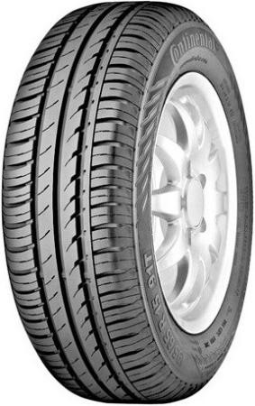 Black summer tire with a smooth tread pattern, labeled "Continental EcoContact 6 AO EVc 225/55 R18 102Y," mounted on a white alloy wheel.