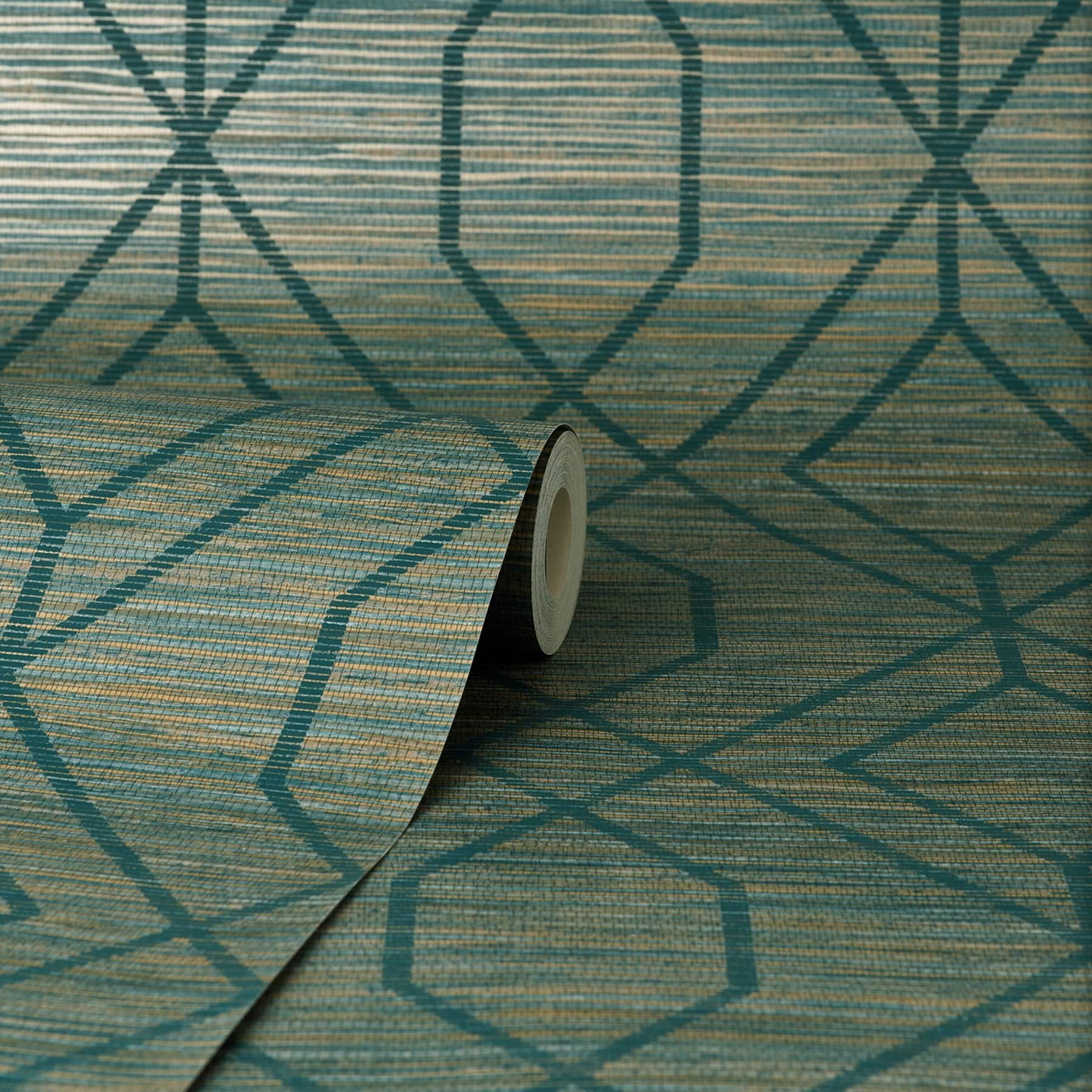 Crown Fusion Trellis Teal Wallpaper - image 2