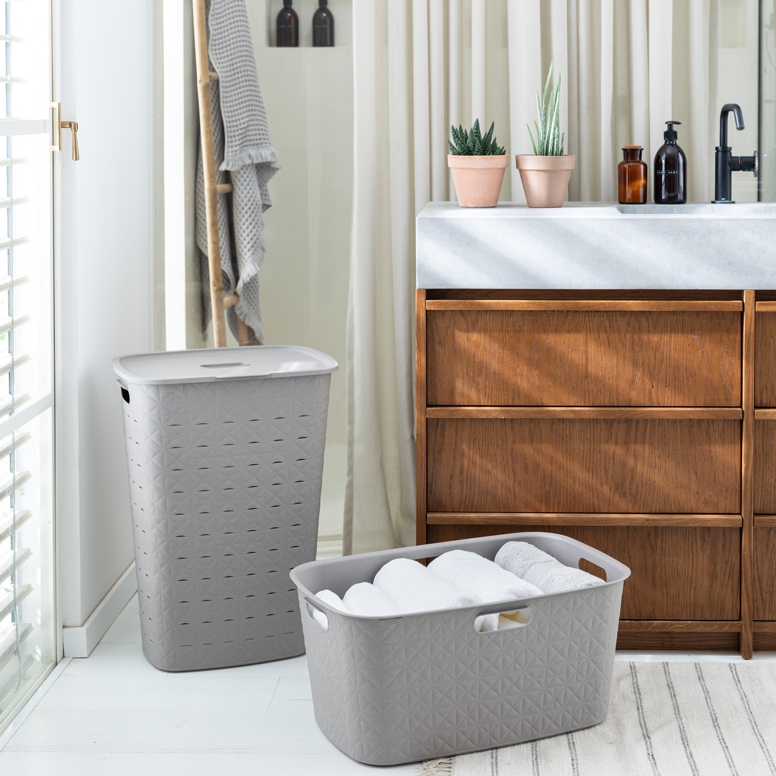 Curver Softex Grey Laundry Hamper 56L - image 2