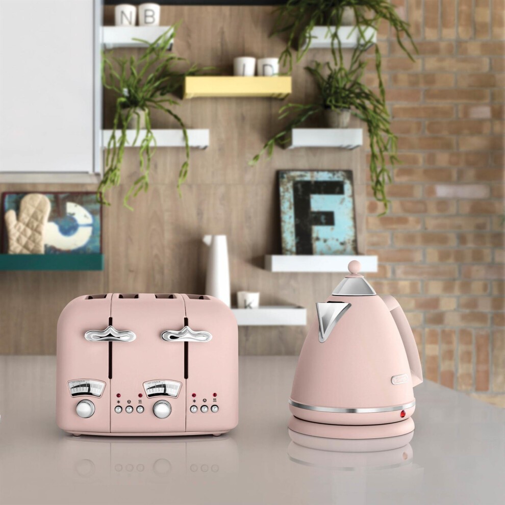 DeLonghi Argento Pink 1.7L Kettle and 4 Slice Toaster - image 3