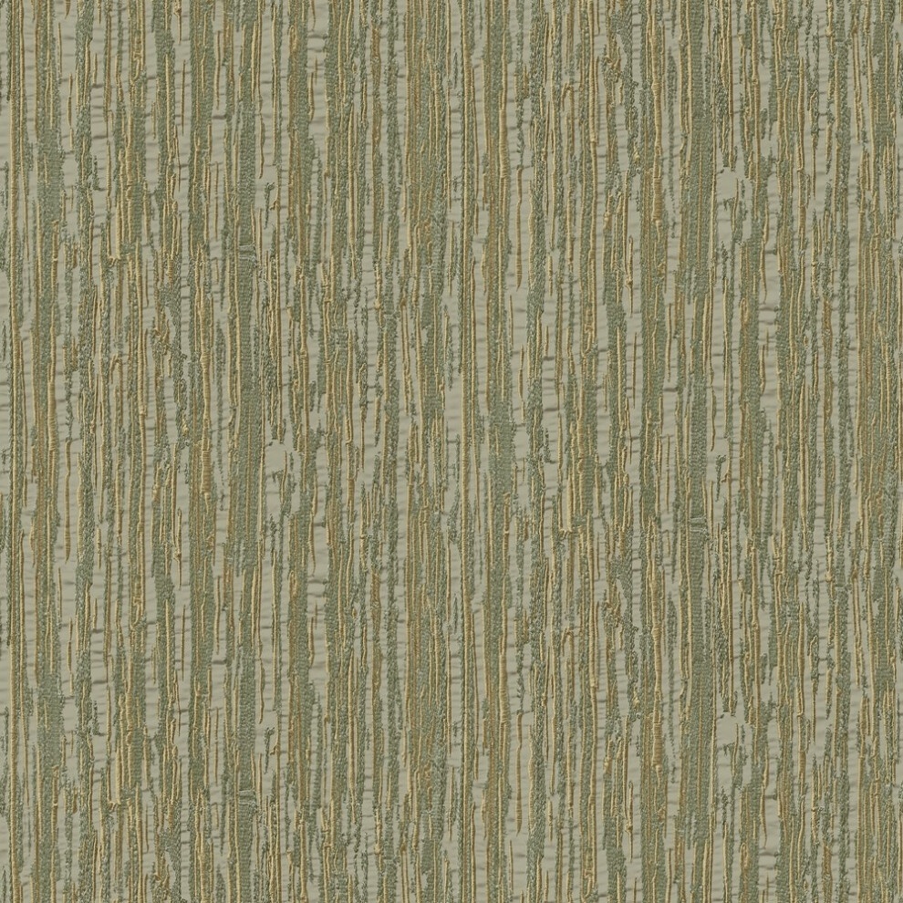 Crushed silk wallpaper featuring a textured aqua and silver design with vertical stripes and a subtle green background, adding elegance to any space.