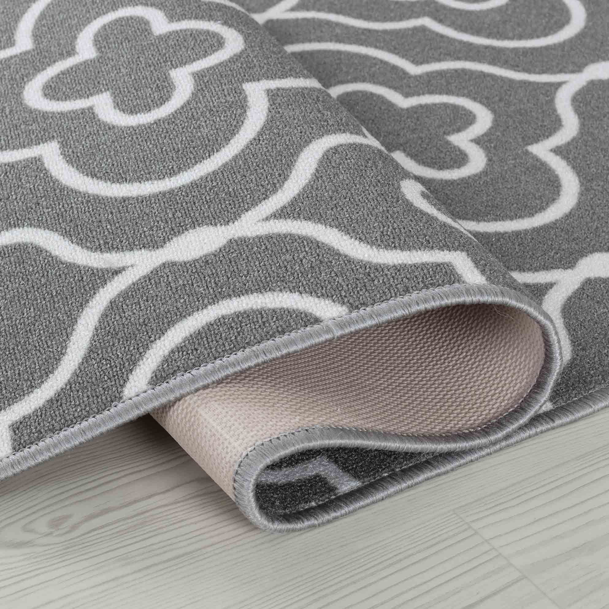 Desire Rugs Grey Anti Slip Quatrefoil Design Door Mat 160 x 220cm - image 4
