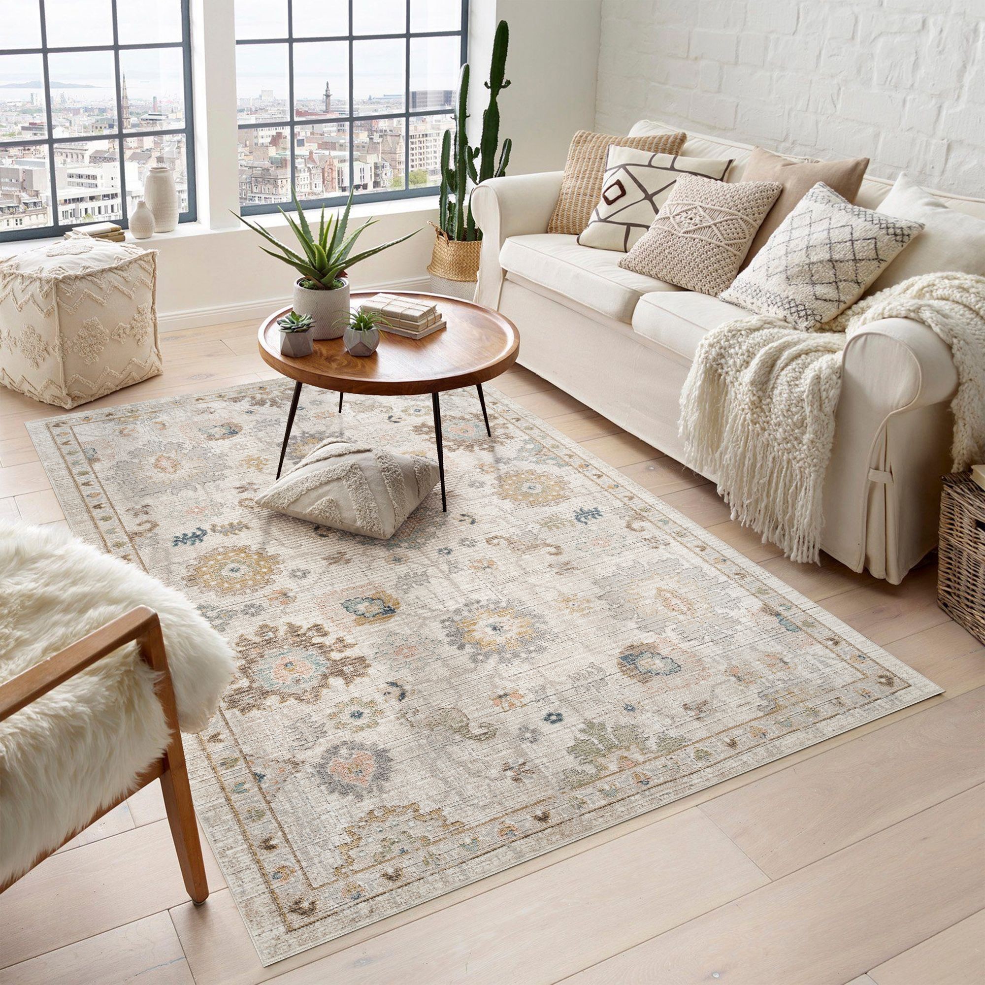Desire Rugs Maia Lagoon Floral Beige Rug 60 x 220cm - image 2