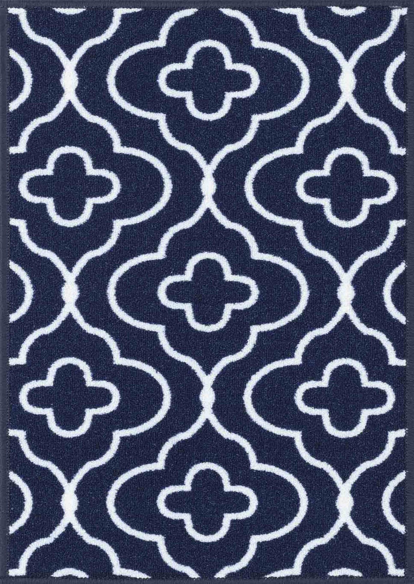 Desire Rugs Navy Anti Slip Quatrefoil Design Door Mat 120 x 160cm - image 3