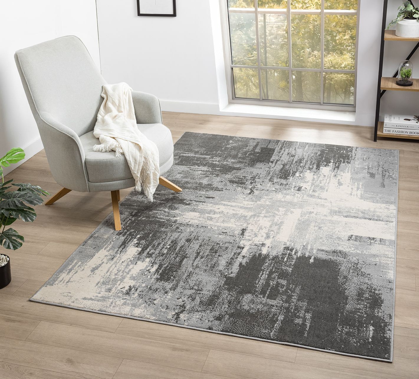Desire Rugs Obsidian Craft Abstract Grey Rug 200 x 290cm - image 2