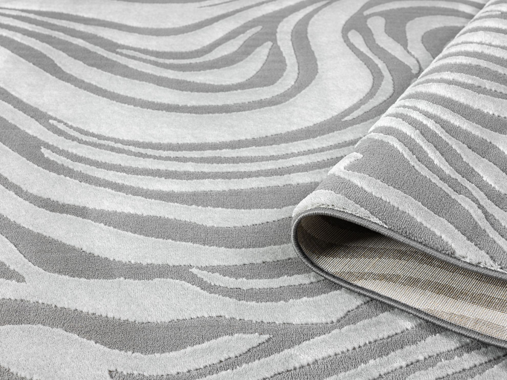 Desire Rugs Vellure Metallic Sheen Marble Design Anthracite Rug 60 x 220cm - image 4