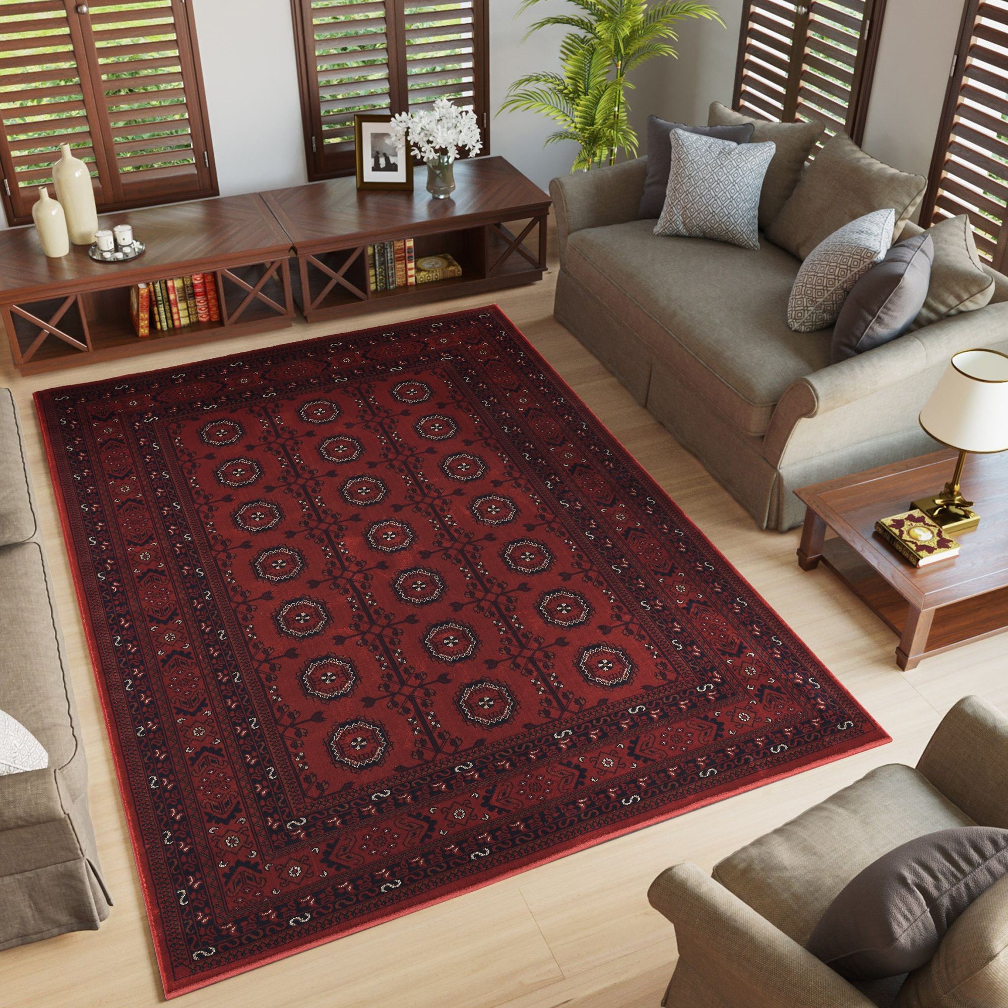 Desire Rugs Yasmin Traditional Bukhara Red Oriental Style Rug 60 x 220cm - image 2