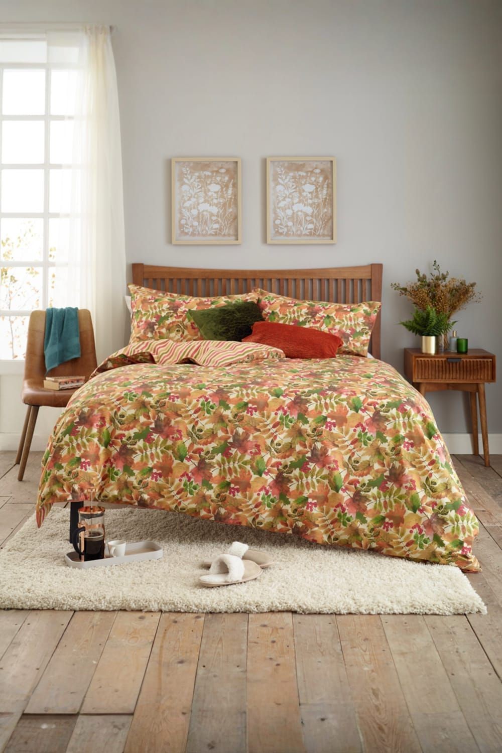 Deyongs Autumn Leaves Rust 25 Reversible King Size Duvet Set - image 2