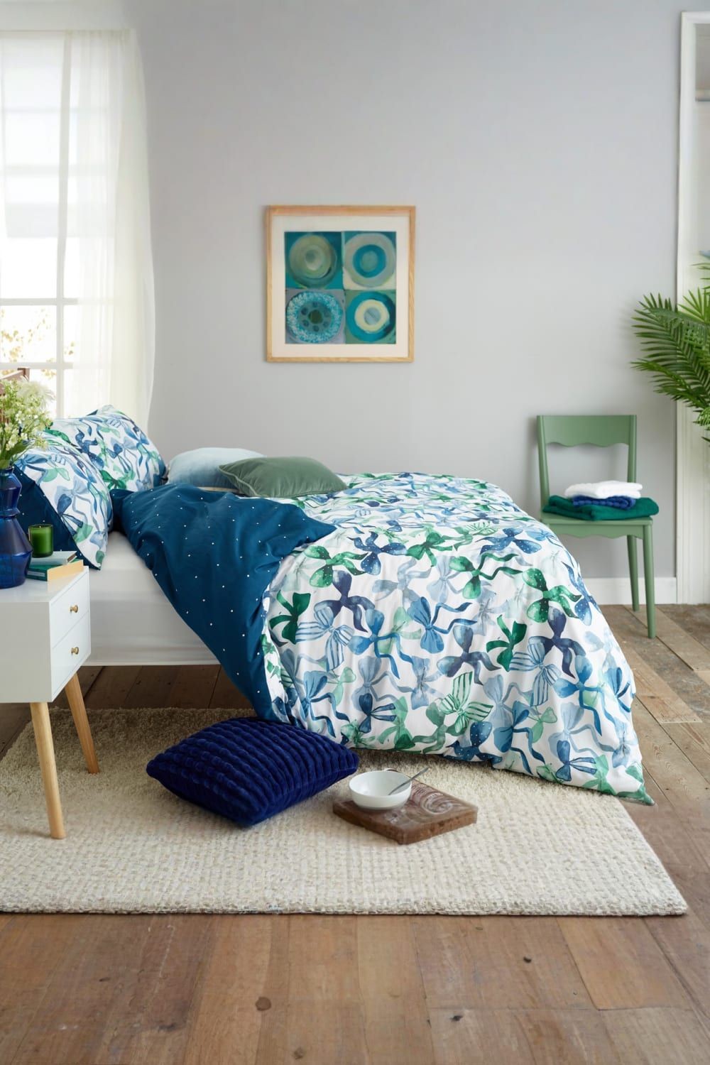 Deyongs Bows Blue Reversible King Size Duvet Set - image 3