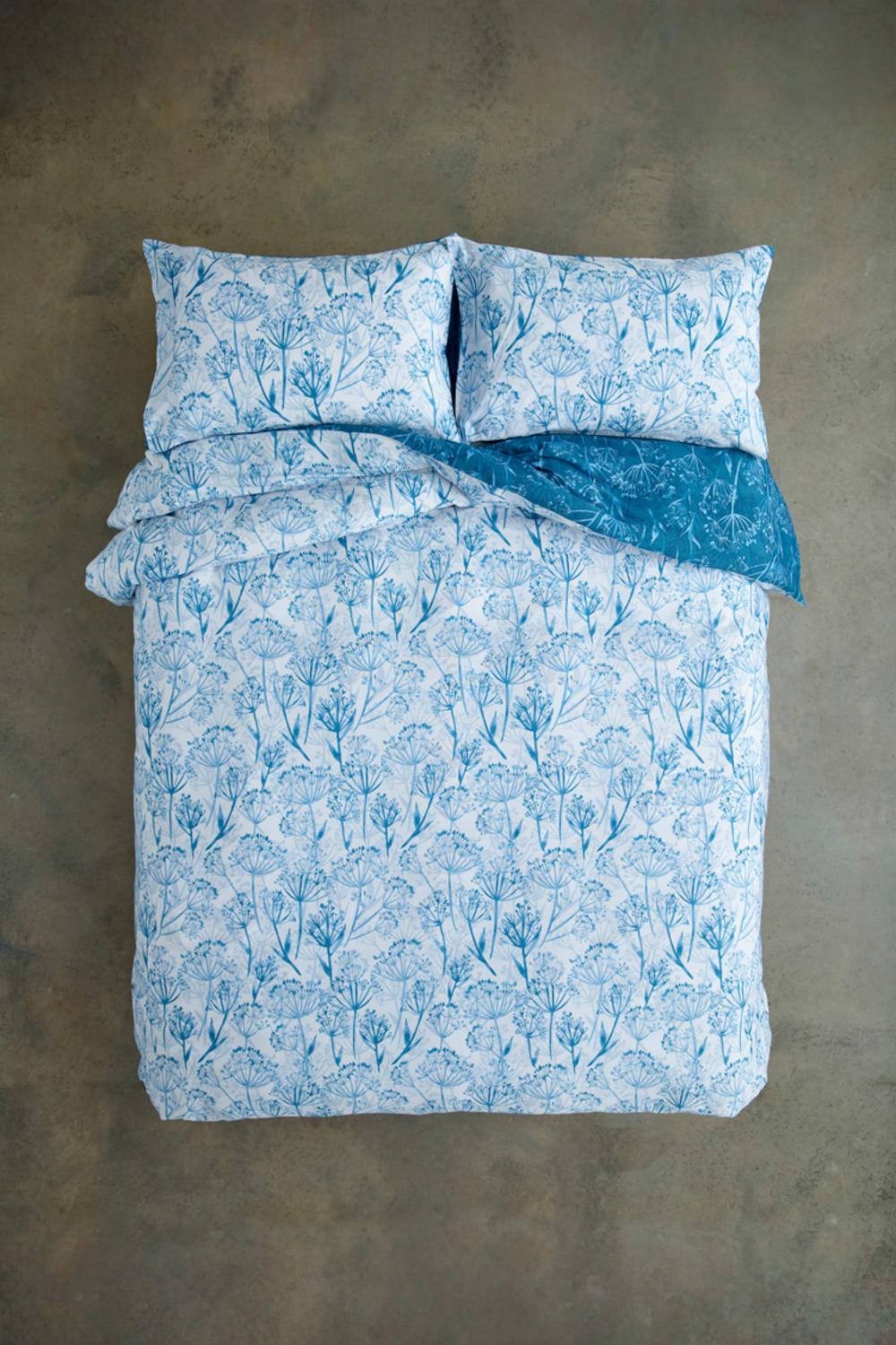Deyongs Cow Parsley Blue Reversible Single Duvet Set - image 2