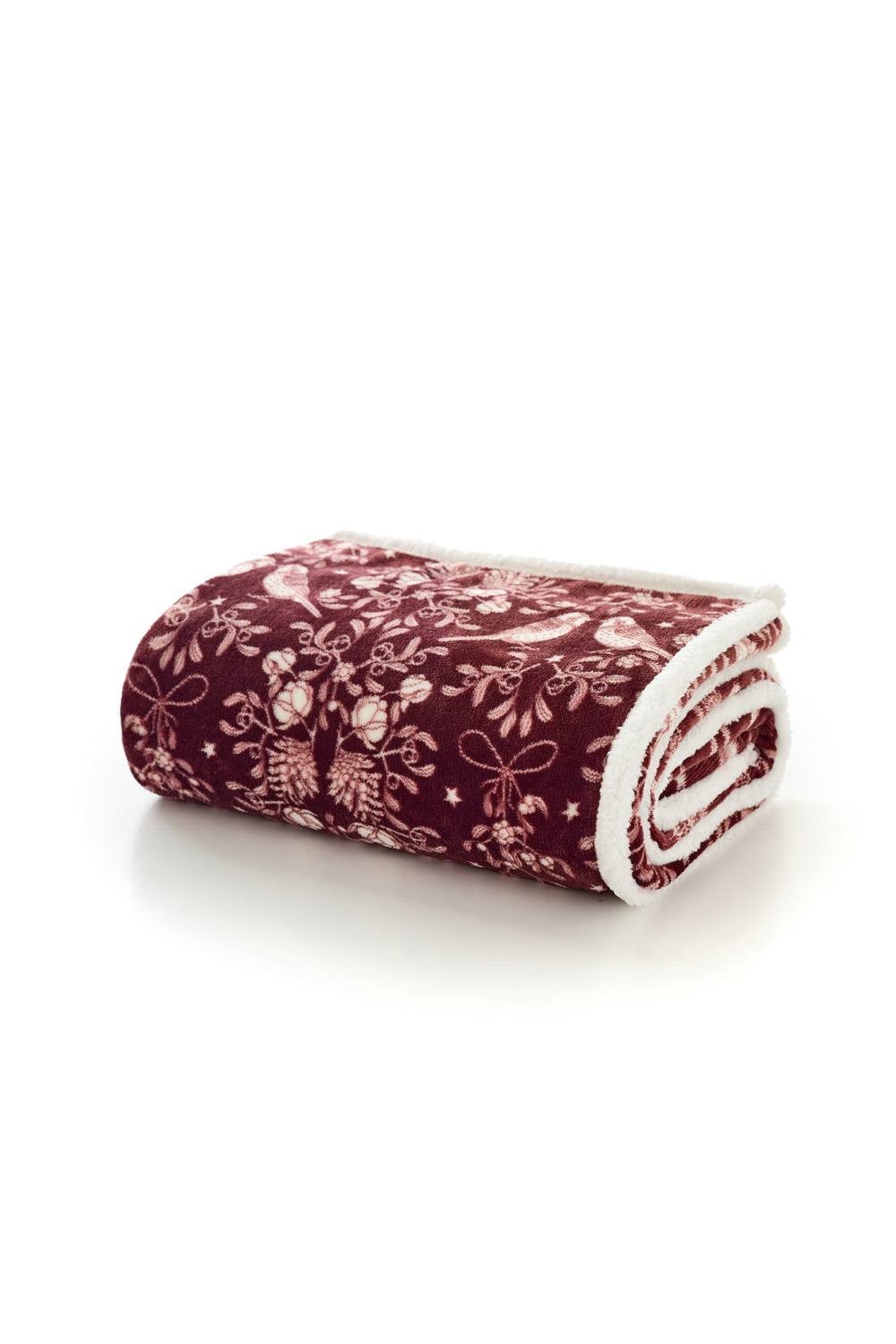 Deyongs Winter Birds Burgundy Throw 140 x 180cm - image 3