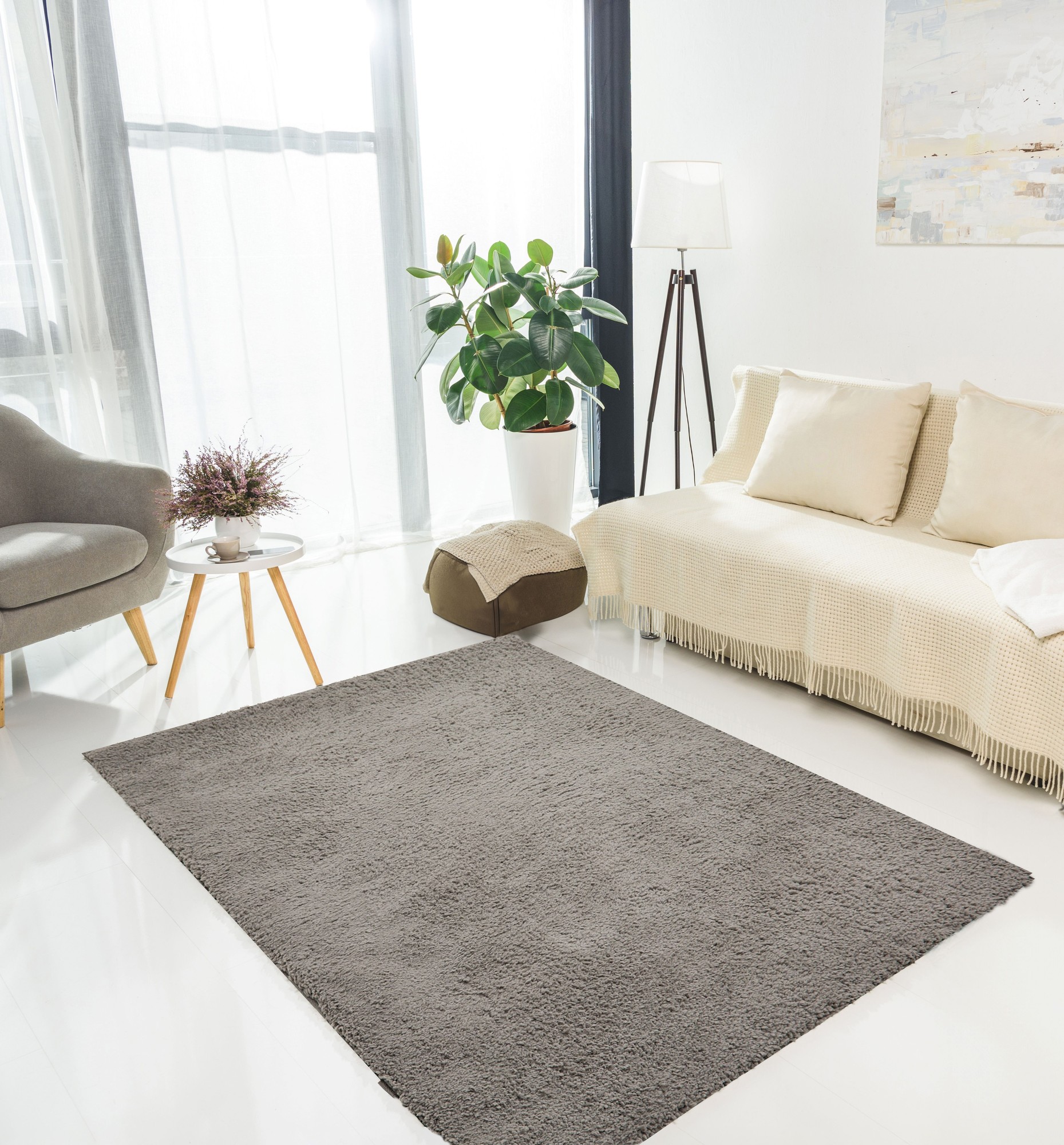 DS Living Cloud Luxe Plain Grey Rug 150 x 210cm - image 2