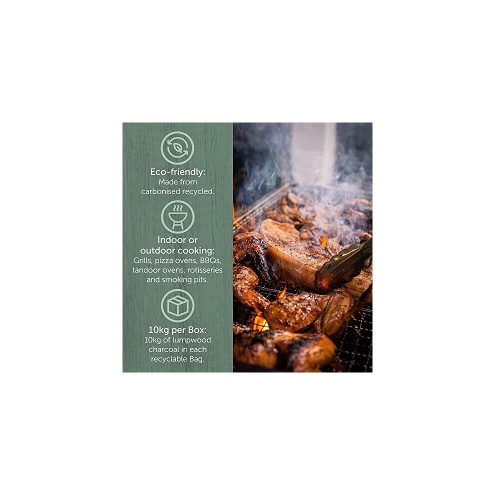 Ecoblaze Restaurant Grade 70% Carbon Lumpwood Charcoal 10kg - image 2