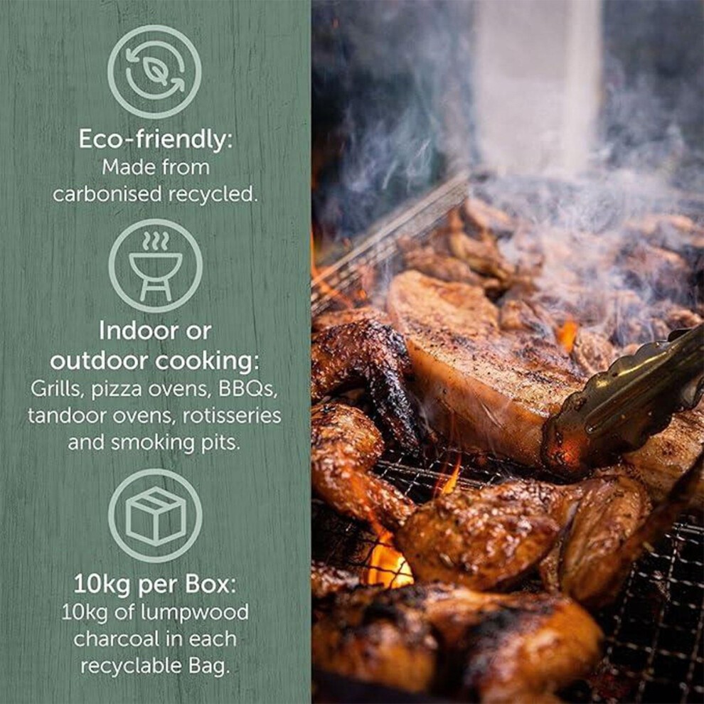Ecoblaze Restaurant Grade 70% Carbon Lumpwood Charcoal 20kg - image 2