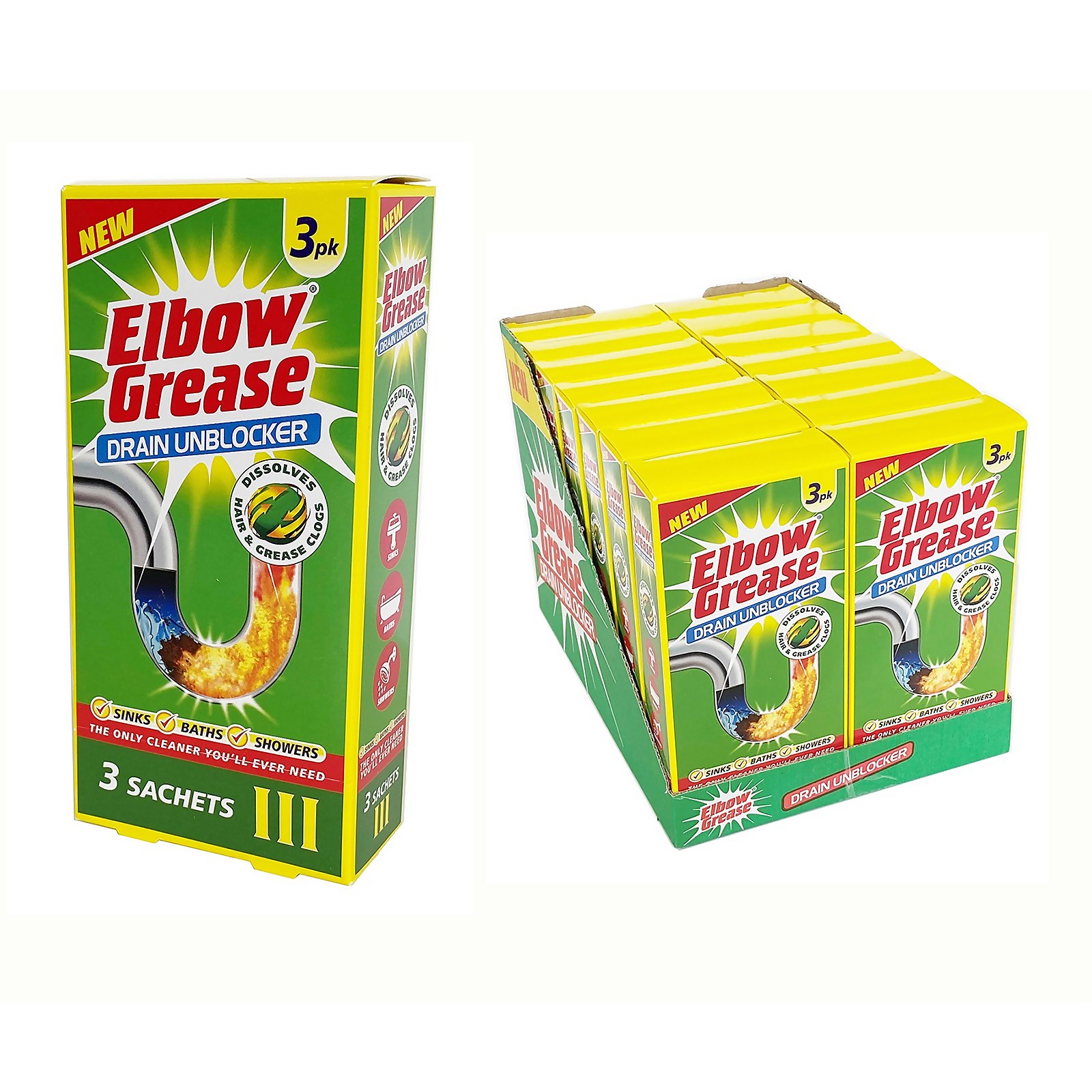 Elbow Grease Drain Unblocker Sachets 3 Pack - image 2
