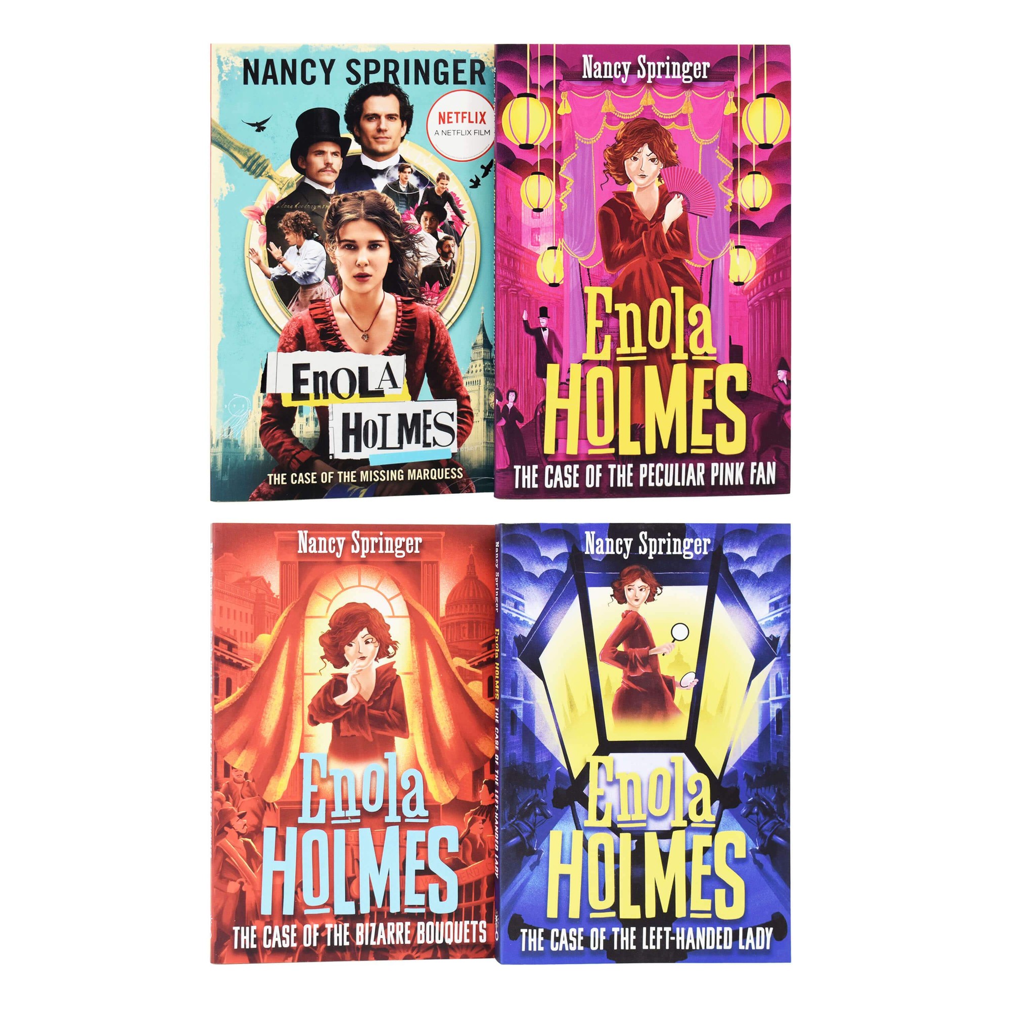 Enola Holmes Mystery Series 4 Books Collection Set by Nancy Springer Case of the Missing Marquess, Case of Peculiar Pink Fan - image 2