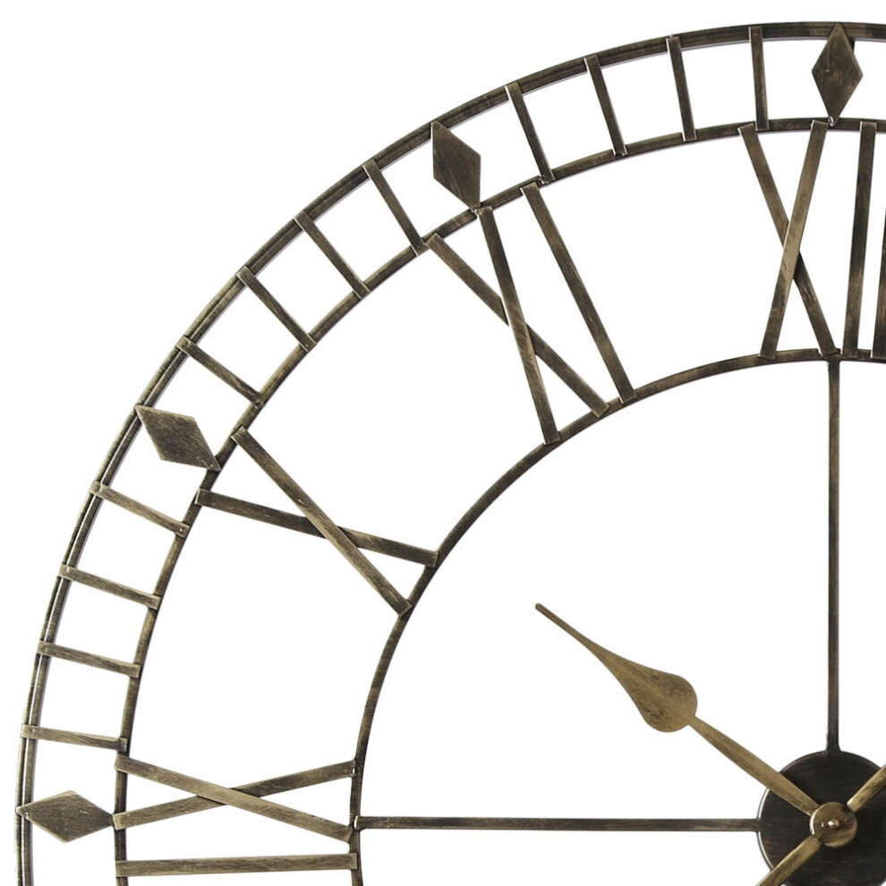 EOS Black Gold Skeleton Wall Clock with Roman Numerals 100cm - image 2