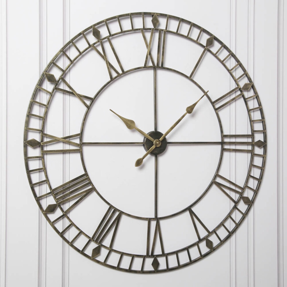 EOS Black Gold Skeleton Wall Clock with Roman Numerals 100cm - image 5