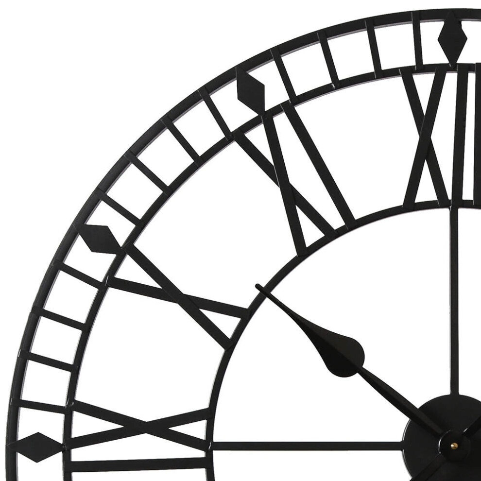 EOS Black Skeleton Wall Clock with Roman Numerals 80cm - image 2