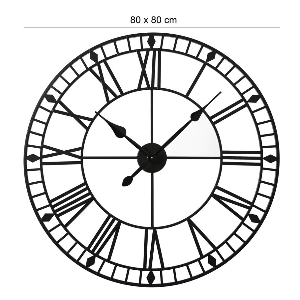 EOS Black Skeleton Wall Clock with Roman Numerals 80cm - image 3