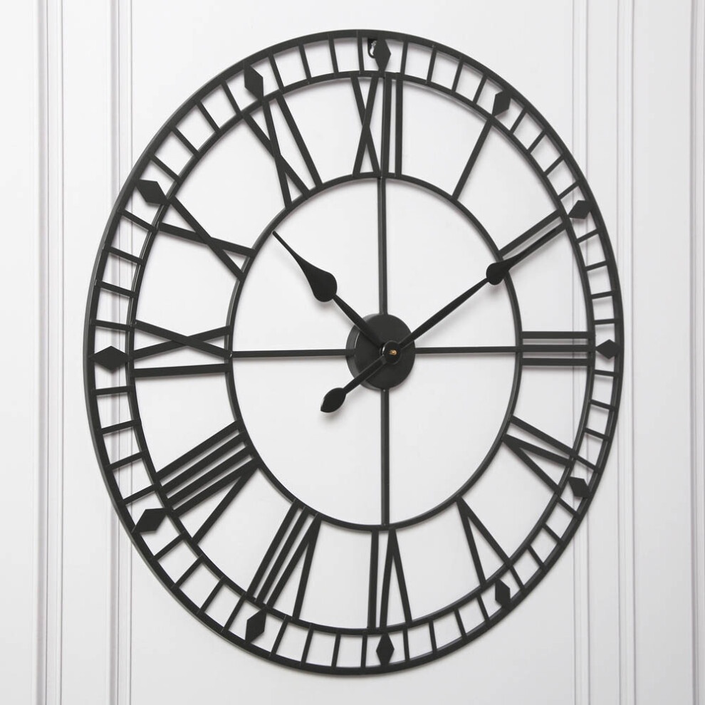 EOS Black Skeleton Wall Clock with Roman Numerals 80cm - image 5