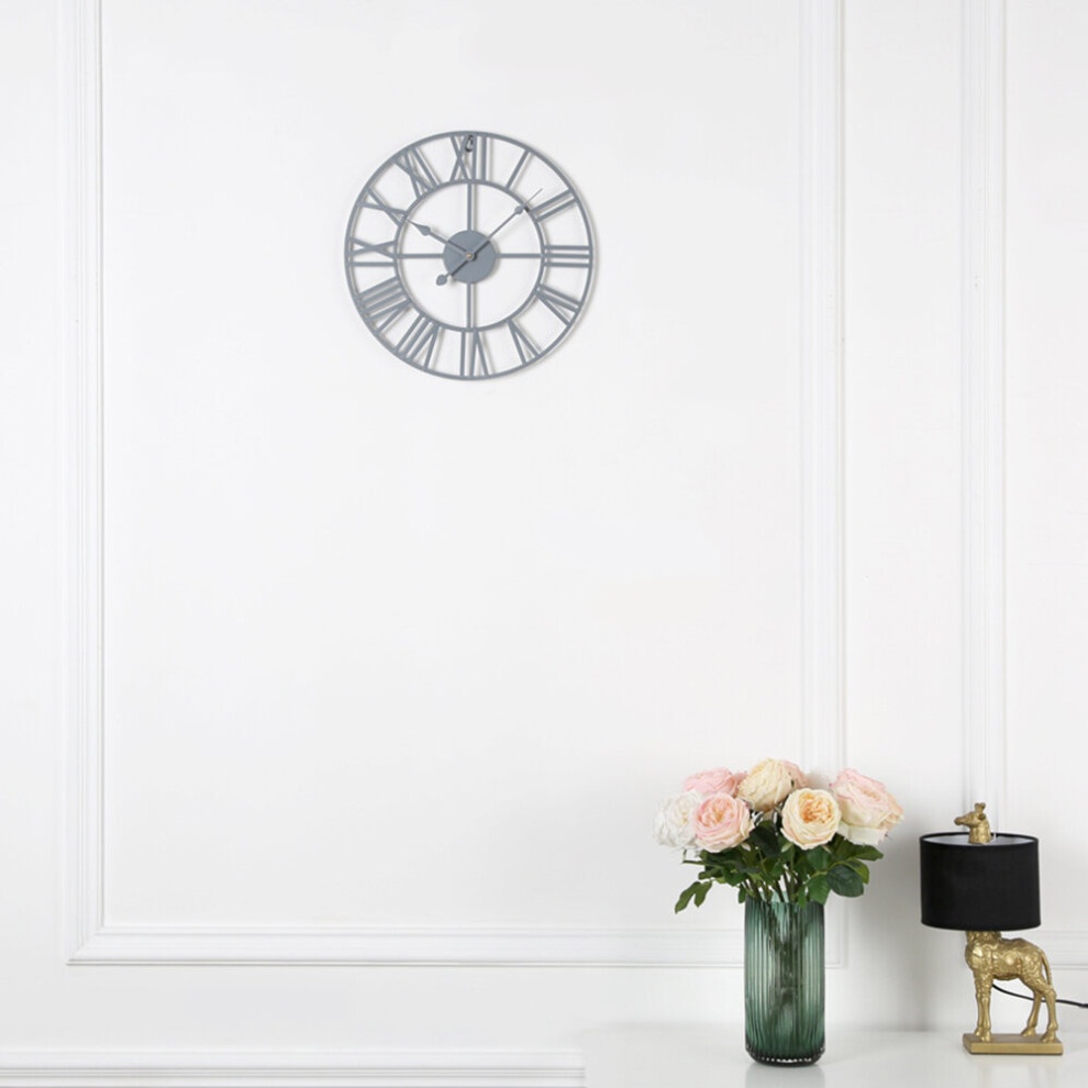 EOS Grey Skeleton Wall Clock with Roman Numerals 40cm - image 4
