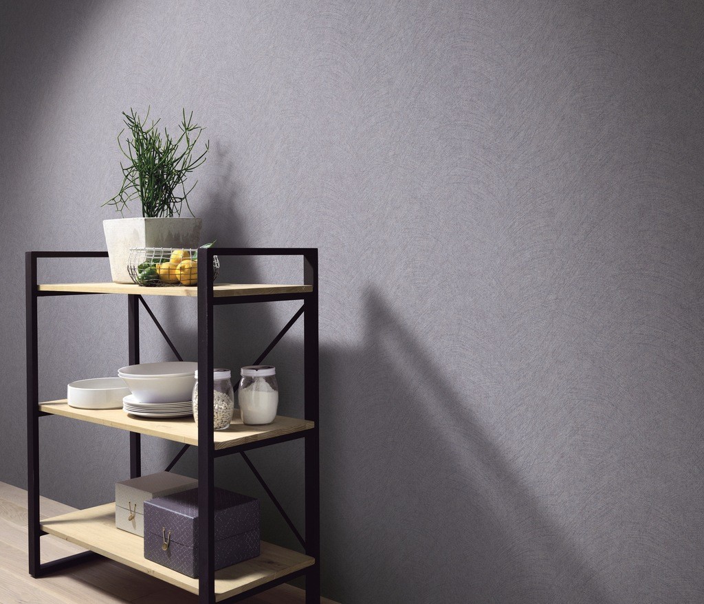 Erismann Flair Semi Plain Grey Vinyl Wallpaper - image 3