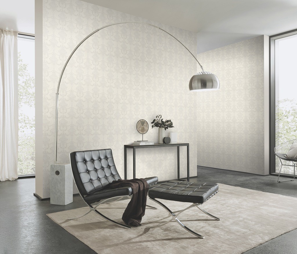 Erismann Timeless Damask Textured Natural Vinyl Wallpaper - image 3