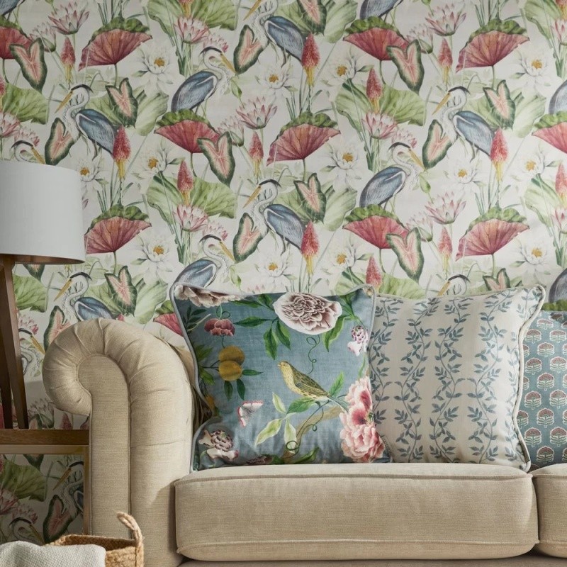 Esselle Home Waterlily Lake Linen Multicolour Wallpaper - image 3