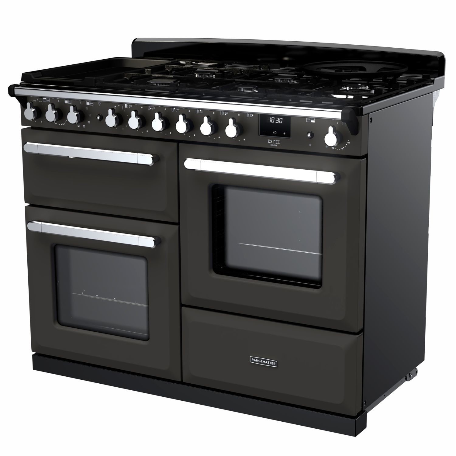 Estel Deluxe 110cm Dual Fuel Range Cooker, Slate/Chrome - image 2