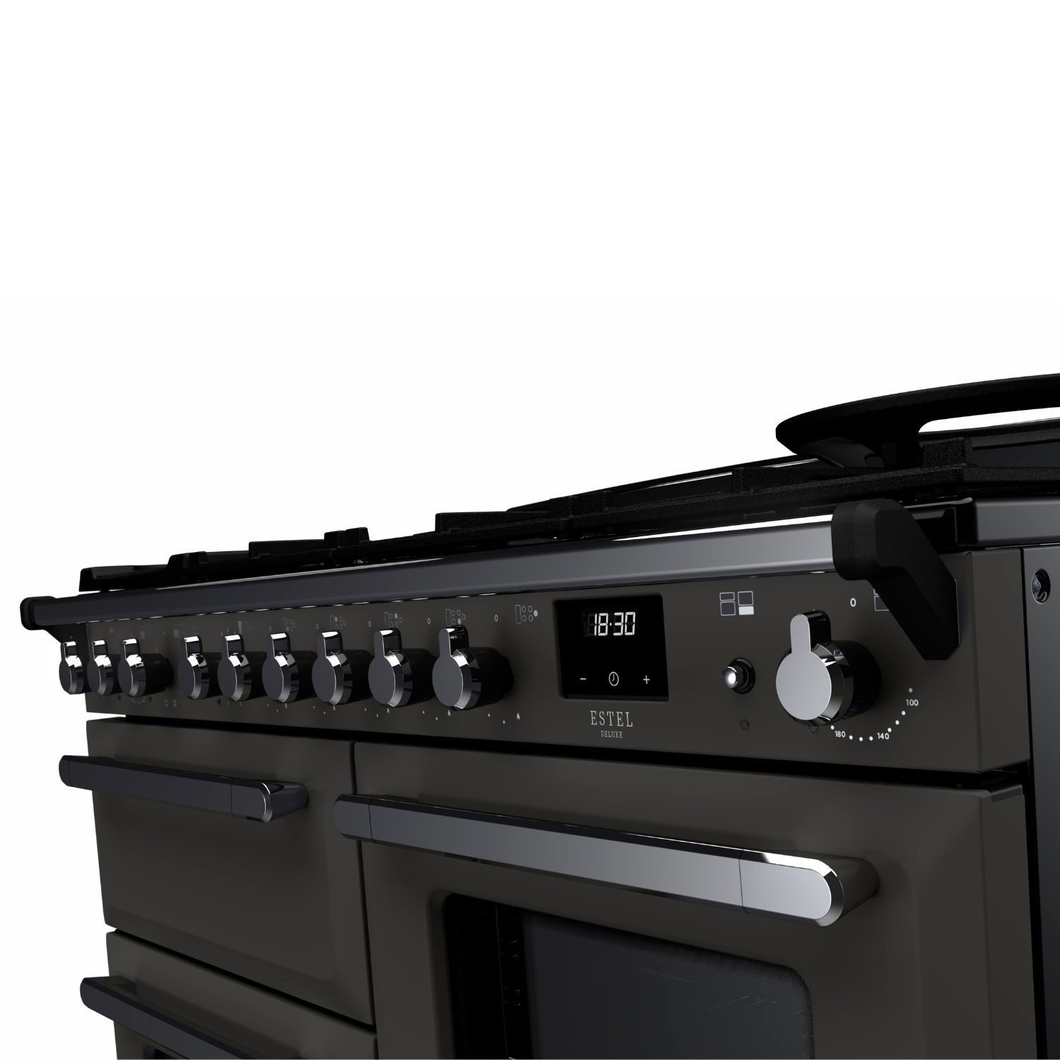 Estel Deluxe 110cm Dual Fuel Range Cooker, Slate/Chrome - image 3