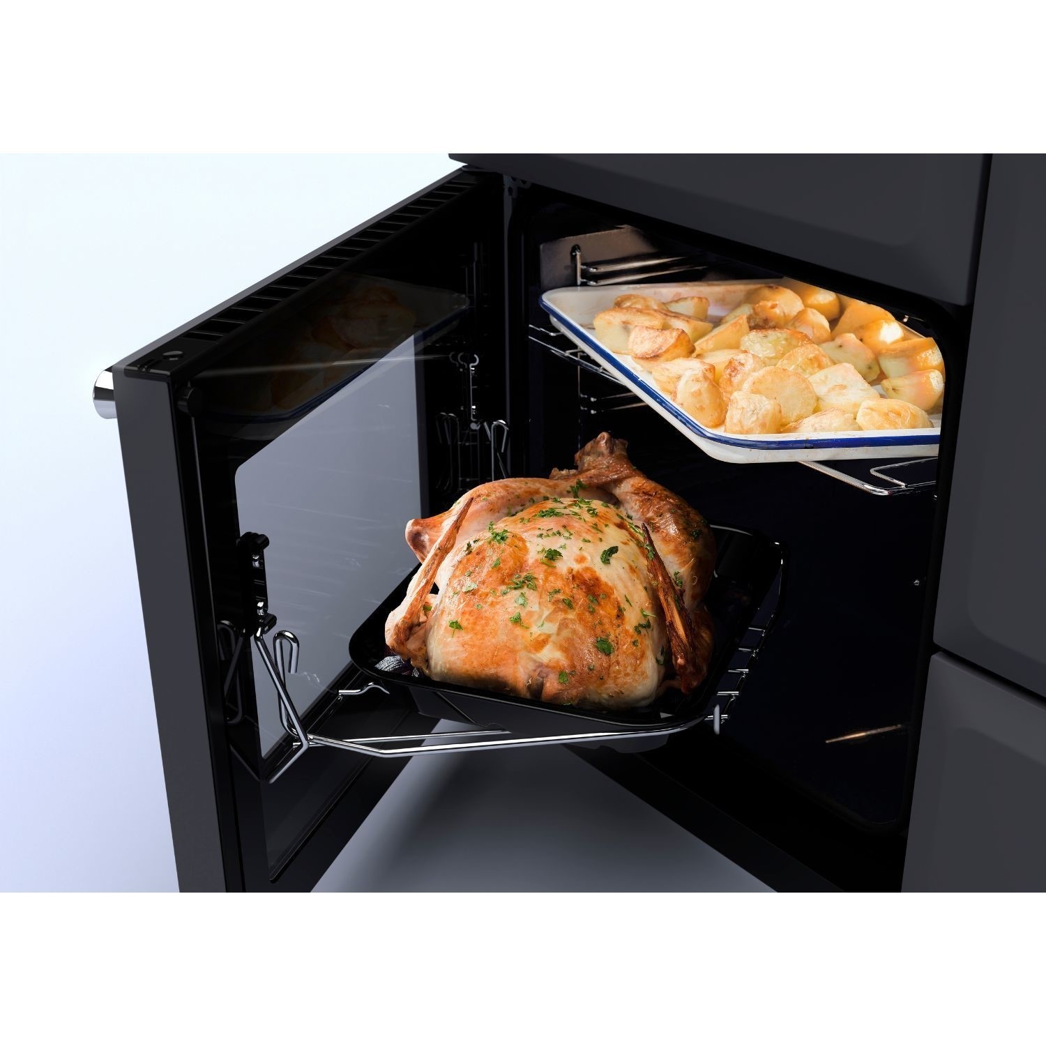 Estel Deluxe 110cm Dual Fuel Range Cooker, Slate/Chrome - image 4